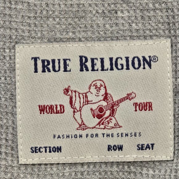 NWOT True Religion Waffle Knit Henley XL - Picture 5 of 6
